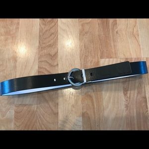 Black and white reversible Calvin Klein belt.